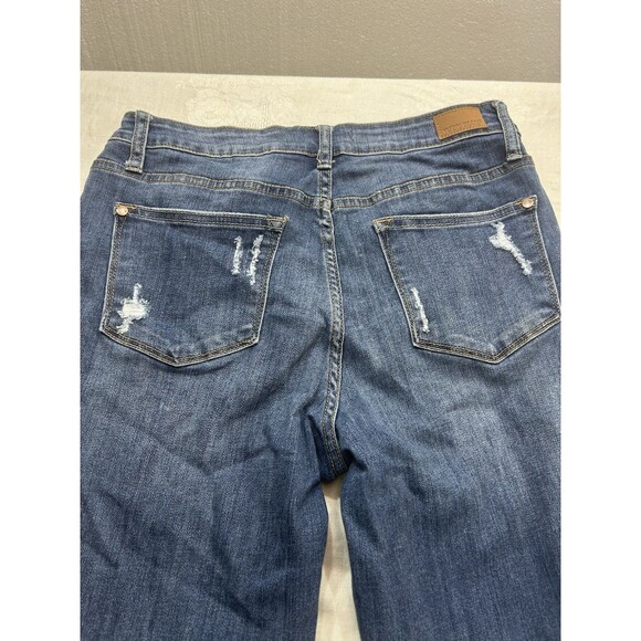 Judy Blue Jeans Cut Off Plaid Cuff Hem Mid Rise Slim Fit JB88358 Size 7/28 - Picture 4 of 7